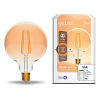 1320112 Лампа Gauss Smart Home Filament G95 7W 740lm 2500К E27 диммируемая LED 1/40