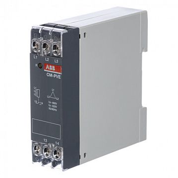1SVR550871R9500 Реле контроля напряжения CM-PVE (контроль 3 фаз) (контроль Umin/max L1- L2-L3 320-460В AC) 1НО контакт  - фотография 2