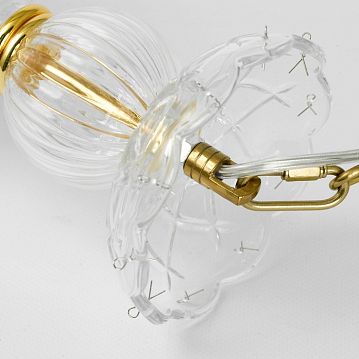 LSP-8836 Подвесной светильник, цвет основания - блестящее золото, плафон - стекло (цвет - прозрачный), 1х40W E14  - фотография 6