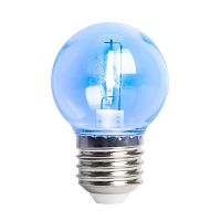 48934 Лампа светодиодная, (2W) 230V E27 синий G45 прозрачная, LB-383