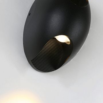 2685-2W Bidirect уличный светильник D85*W100*H160, 2*LED*3W, 420LM, 3000K, IP54, included; каркас черного цвета, стеклянный рассеиватель белого цвета, два источника света  - фотография 5