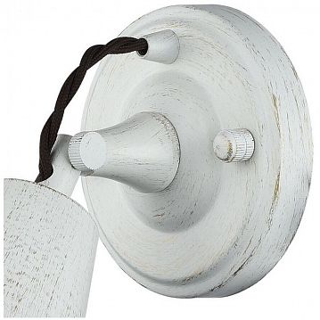 1583-1W Glocke настенный светильник D165*W110*H165, 1*GU10*35W, included; металл белого цвета с золотой патиной, коричневый декоративный шнур, 1583-1W  - фотография 2