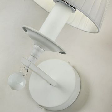1705-1W Vogel настенный светильник D200*W150*H310, 1*E14*40W, excluded; арматура белого цвета, подвески из белого гипса, тканевые абажуры из белой шелковой ленты, 1705-1W  - фотография 3