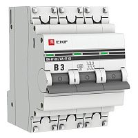 Автоматический выключатель 3P 3А (B) 4,5кА ВА 47-63 EKF PROxima