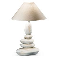 034942 DOLOMITI, настольная лампа, цвет арматуры - никель, декор - керамика, цвет абажура - бежевый, 1 x 6, 034942