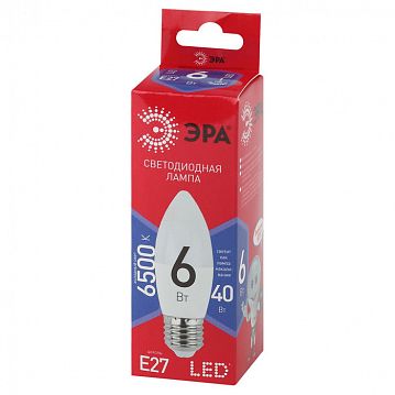 Б0045340 Лампочка светодиодная ЭРА RED LINE LED B35-6W-865-E27 R E27 / Е27 6 Вт свеча холодный дневной свет  - фотография 2
