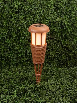 Б0053383 Светильник уличный ЭРА ERASF22-35 на солнечной батарее садовый Факел бамбук  - фотография 2