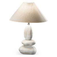 034935 DOLOMITI, настольная лампа, цвет арматуры - никель, декор - керамика, цвет абажура - бежевый, 1 x 6, 034935