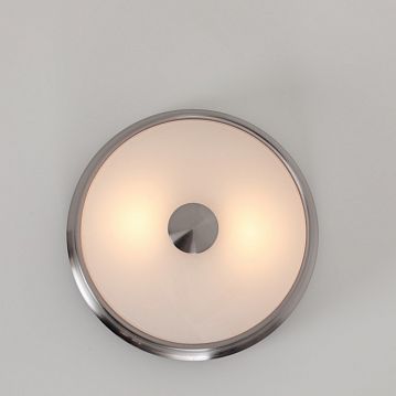 2691-2C Pannikin потолочный светильник D255*H100, 2*E27*40W, excluded; каркас цвета никель, плафон из белого матового стекла  - фотография 3