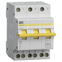 MPR10-3-040 Выключатель-разъединитель трехпозиционный ВРТ-63 3P 40А IEK