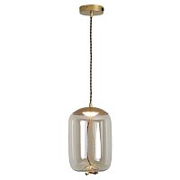 LSP-8355 Acquario Подвесной светильник, цвет основания - матовое золото, плафон - стекло (цвет - янтарный), 1x5W led