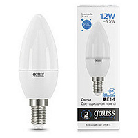 33132 Лампа Gauss Elementary Свеча 12W 950lm 6500K Е14 LED 1/10/100