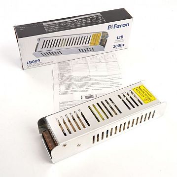 21498 Трансформатор электронный для светодиодной ленты 200W 12V (драйвер), LB009 FERON  - фотография 5