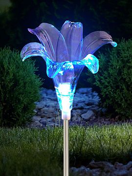 Б0053379 Светильник уличный ЭРА ERASF22-19 Лилия на солнечных батареях садовый 75 см  - фотография 5