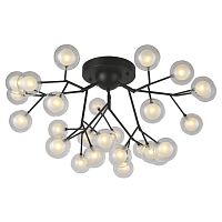 Ligamentum потолочный светильник D750*H440, 27*G4LED*3W, 4423LM, 3000K, included; каркас черного цвета, прозрачное и белое стекло, 2481-9U