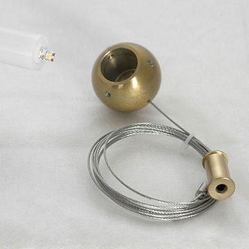 LSP-7021 Линейно-Подвесной светильник, цвет основания - бронзовый, плафон - стекло/акрил (цвет - прозрачный/белый), 1х38W LED  - фотография 5
