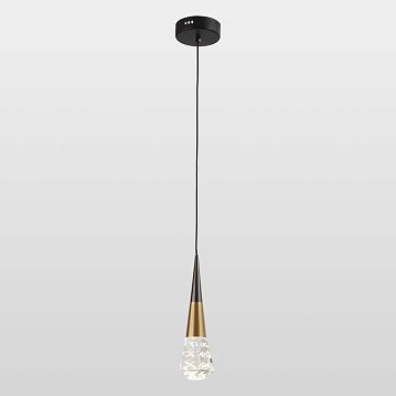 LSP-7140 Подвесной светильник, цвет основания - блестящее золото, плафон - стекло (цвет - прозрачный), 1х3W LED