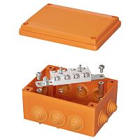 FSK21410 Коробка пластиковая FS с кабельными вводами и клеммникамиIP55,150х110х70мм,4р, 450V,32A,10мм.кв, нерж.контакт (упак. 1шт)