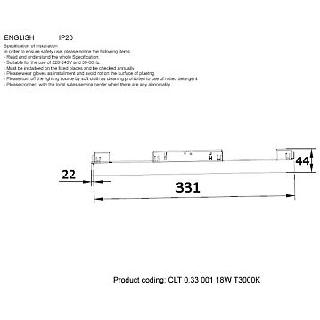 CLT 0.33 001 18W WH T4000K Светильник трековый магнитный Crystal Lux CLT 0.33 001 18W WH T4000K  - фотография 3