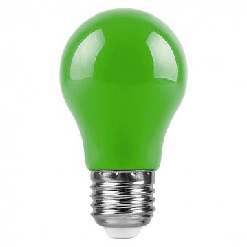 25922 Лампа светодиодная,  (3W) 230V E27 зеленый A50, LB-375  - фотография 2