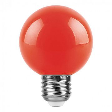 25905 Лампа светодиодная,  (3W) 230V E27 красный G60, LB-371  - фотография 2