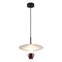 LSP-7082 Подвесной светильник, цвет основания - черныйкрасный, плафон - металл (цвет - белый), 1х6W led