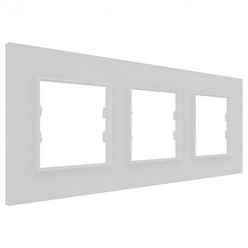 ITR703-0302 3 Gang - White Plexiglass Frame - White Plastic Interior Part  - фотография 3