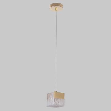 LSP-7144 Подвесной светильник, цвет основания - матовое золото, плафон - акрил (цвет - прозрачный), 1х3W LED  - фотография 2
