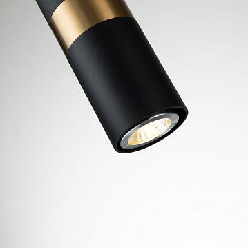 2997-1P Light point подвес D60*H245/1155, 1*GU10LED*5W, excluded; каркас светильника сочетает два цвета - золотая гальваника и черный, поворотный плафон, лампу GU10 можно менять  - фотография 5