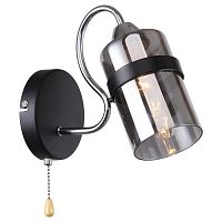 Affable настенный светильник D210*W120*H270, 1*E14*40W, excluded, switch; каркас цвета хром, черный, серое зеркальное стекло, 2351-1W