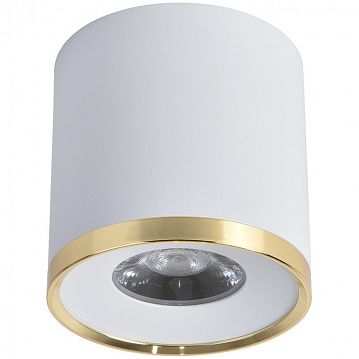 3085-2C Prakash потолочный светильник D88*H91, LED*10W, 850LM, 4000K, IP20, included; накладной светильник, каркас сочетает в себе два цвета - матовый белый и золото, декоративный элемент в виде кольца  - фотография 2