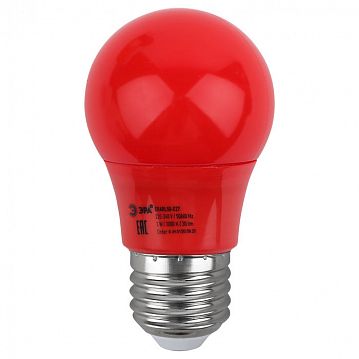 Б0049580 Лампочка светодиодная ЭРА STD ERARL50-E27 E27 / Е27 3Вт груша красный для белт-лайт  - фотография 4