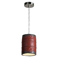 NORTHPORT Подвесной светильник, цвет основания - матовый никель, плафон - керамика (цвет - красный), 1x40W E27