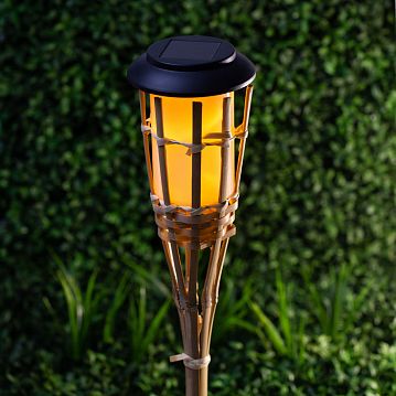 Б0053382 Светильник уличный ЭРА ERASF22-24 Факел бамбук на солнечных батареях садовый 56 см  - фотография 7