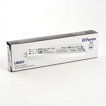 48053 Трансформатор электронный для светодиодной ленты 30W 12V IP67 (драйвер), LB007 FERON  - фотография 6