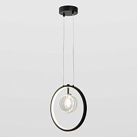 LSP-7088 Подвесной светильник, цвет основания - черный, плафон - стекло (цвет - прозрачный), 1+1х25+8W G9+LED