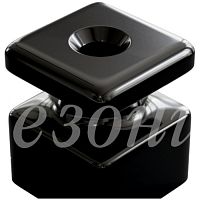 GE80025-05 Изолятор фарфоровый квадратный для монтажа витой электропроводки, размеры: 20х20х25мм, цвет - черный , ТМ МезонинЪ (30шт/уп).
