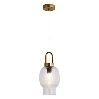 LSP-8843 Подвесной светильник, цвет основания - бронзовый, плафон - стекло (цвет - прозрачный), 1х60W E27