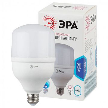 Б0027001 Лампа светодиодная ЭРА STD LED POWER T80-20W-4000-E27 E27 / Е27 20Вт колокол нейтральный белый свет