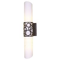 1146-2W Bungalou настенный светильник D110*W120*H460, 2*E14*40W, excluded; каркас коричневого цвета, белое стекло, 1146-2W