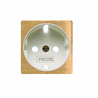 FD04335PB Накладка на розетку FEDE коллекции FEDE, скрытый монтаж, с заземлением, bright patina/белый, FD04335PB