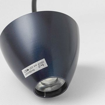 LSP-7081 Подвесной светильник, цвет основания - черныйсиний, плафон - металл (цвет - белый), 1х6W led  - фотография 2