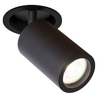 2805-1C Angularis врезной светильник D80*H175, 1*GU10*35W, excluded; врезной светильник с углубленной базой, поворотный плафон, черный цвет каркаса