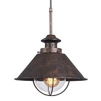 AUBURN Подвесной светильник, цвет основания - коричневый, плафон - металл/стекло (цвет - коричневый), 1x60W E27