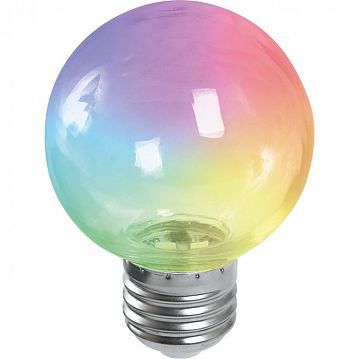 38133 Лампа светодиодная, (3W) 230V E27 RGB G60, LB-371 прозрачный плавная смена цвета  - фотография 2