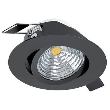 33997 33997 Встраиваемый светильник диммируемый SALICETO, 6W (LED), 4000K, 500lm, Ø88, алюминий, черный