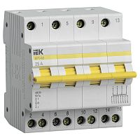MPR10-4-025 Выключатель-разъединитель трехпозиционный ВРТ-63 4P 25А IEK
