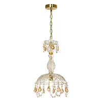 LSP-8836 Подвесной светильник, цвет основания - блестящее золото, плафон - стекло (цвет - прозрачный), 1х40W E14