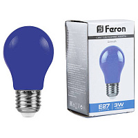 25923 Лампа светодиодная,  (3W) 230V E27 синий A50, LB-375