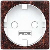 FD04335RU Накладка на розетку FEDE коллекции FEDE, скрытый монтаж, с заземлением, rustic cooper/белый, FD04335RU